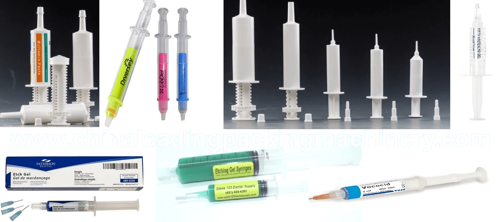 Syringe filling line for gel