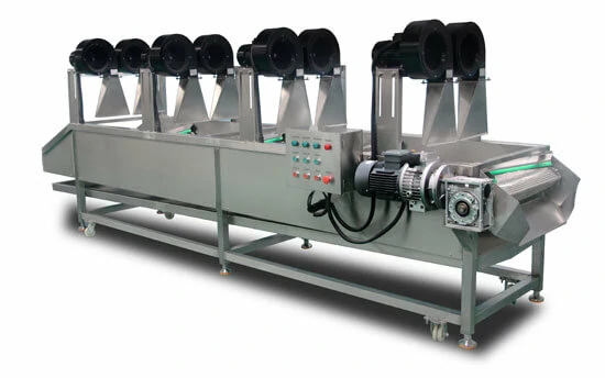 Air-flow-dewatering-deoiling-machine-with-turnover-belt-conveyor